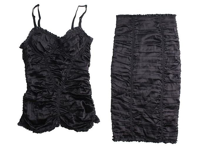 Dolce & Gabbana Conjunto de Saia e Top Bustier Dolce Gabbana Preto