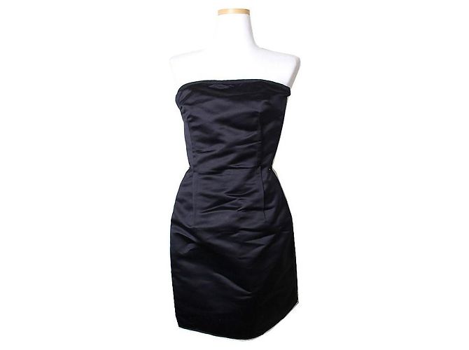 Dolce & Gabbana Schwarzes Satin-Röhrenkleid von Dolce Gabbana