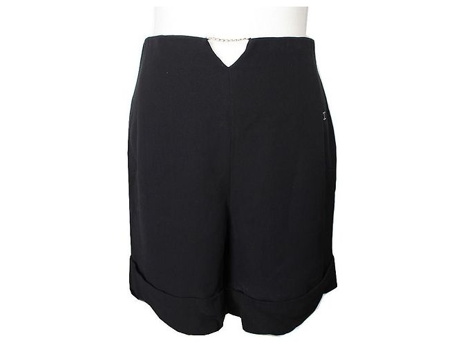 Chanel Black Silk Bermuda Pants