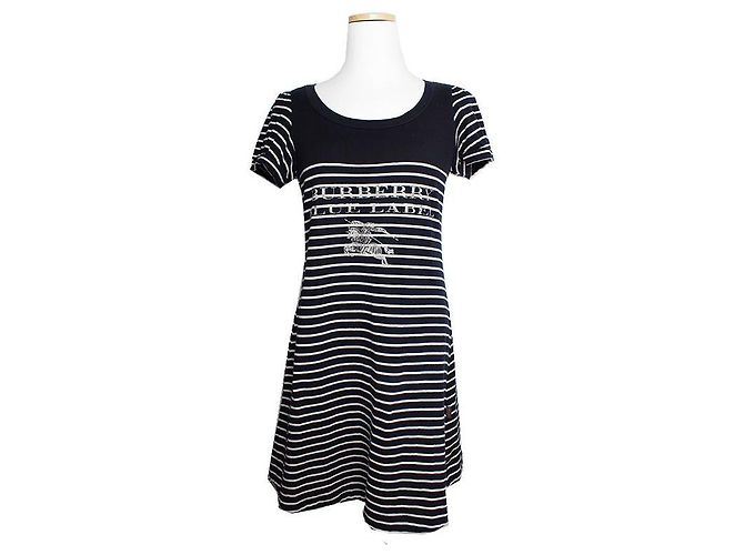 Burberry Gestreiftes Blue Label Kleid Blau