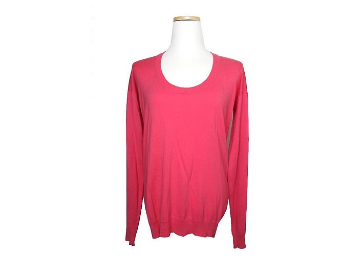 Maison Martin Margiela Top de malha de algodão rosa choque