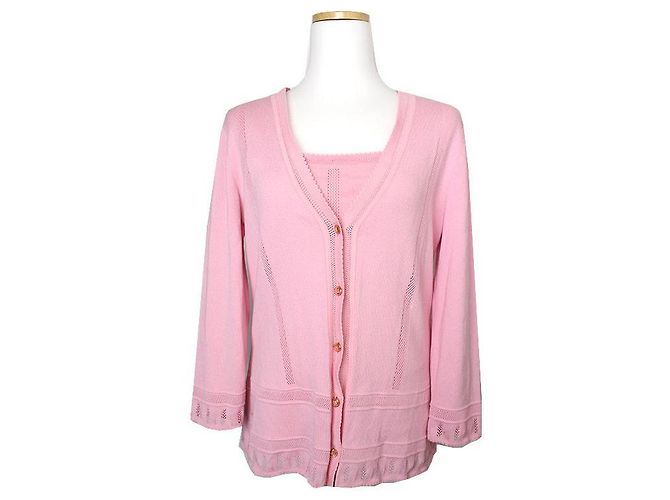 Escada Rosa Strick-Twinset Pink 