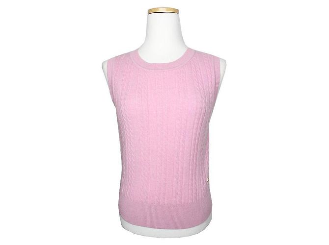 Sandro Woll-Kaschmir-Strickweste in Hellrosa Pink 