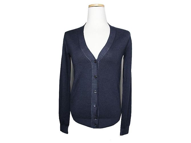 Prada Marineblauer Virgin-Wool-Strickcardigan 