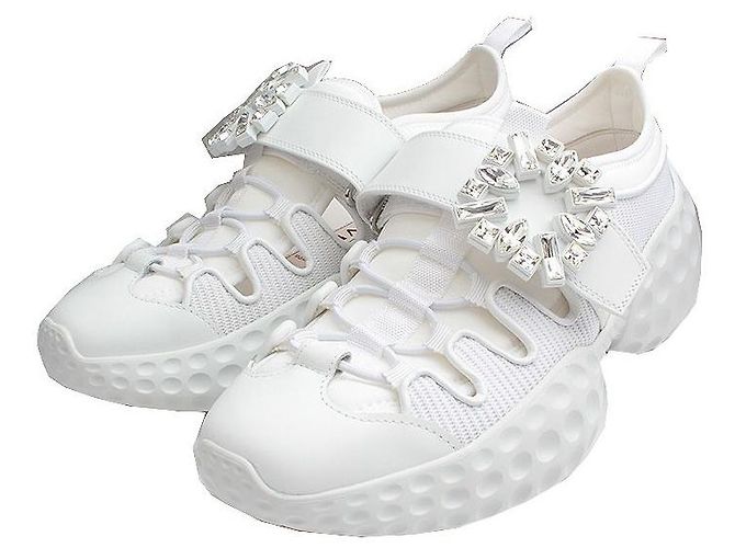 Baskets Blanches en Cristal Roger Vivier