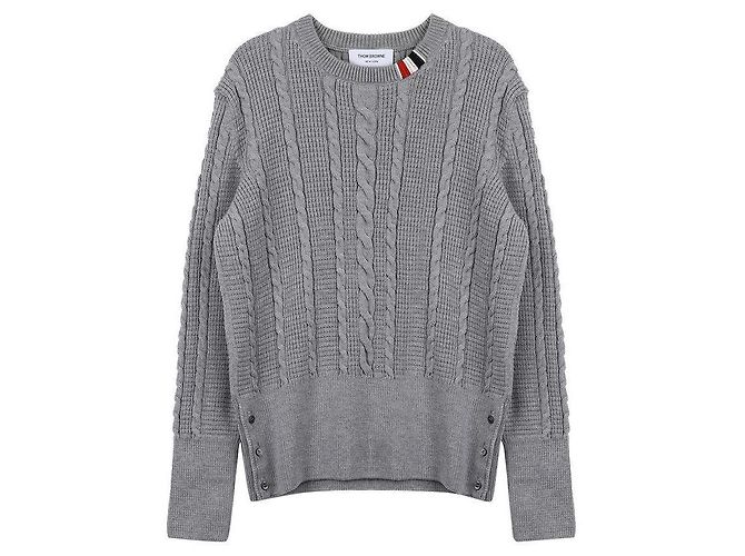 Thom Browne Wool Relaxed Cable Pullover 