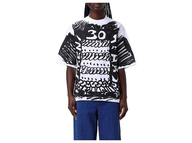 Marni Schwarzes T-Shirt mit Druck