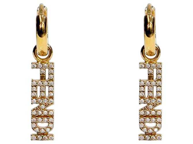 Fendi Cubic Gold Earrings
