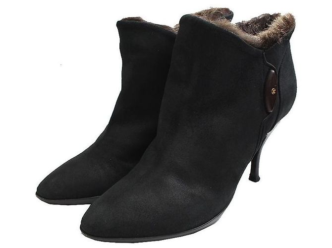 Céline Black Lambskin Ankle Boots