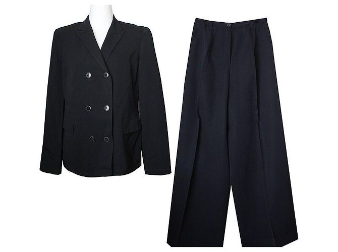 Jil Sander Black Double-Breasted Two-Piece Jacket Pants