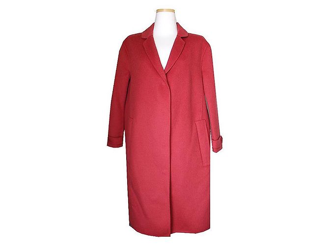 Burberry Pale Red Wool Blend Coat