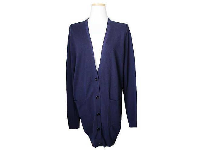 Navy Cashmere Strickjacke von Dries Van Noten Blau