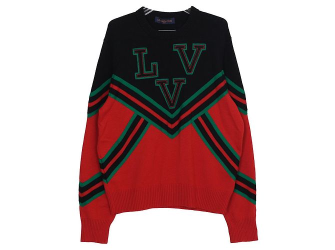 Louis Vuitton XL Size Logo Strick Rot