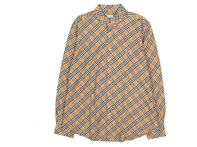 Burberry Check Shirt XL Size Brown
