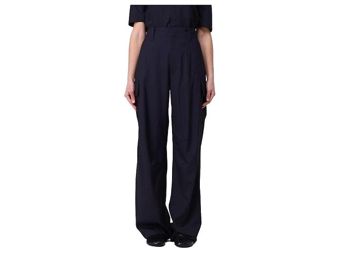 Bottega Veneta Fine Wool Cargo Trousers Blue