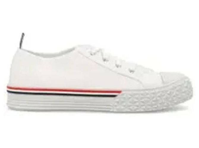 Thom Browne Sneakers Collegiali con Suola Tartan Bianco