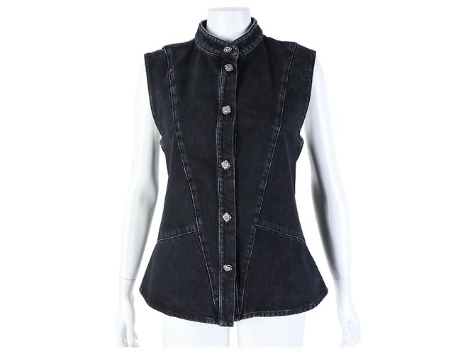 Chanel Denim-Weste Schwarz 