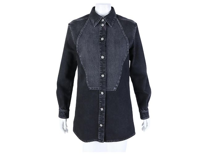 Chanel Denim Langarmhemd Schwarz 