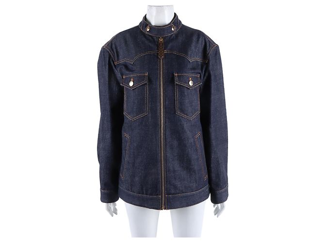 Louis Vuitton Denim Zip-Up Jacket Blue