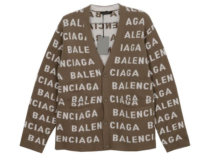 Balenciaga Logo Cardigan Größe Braun