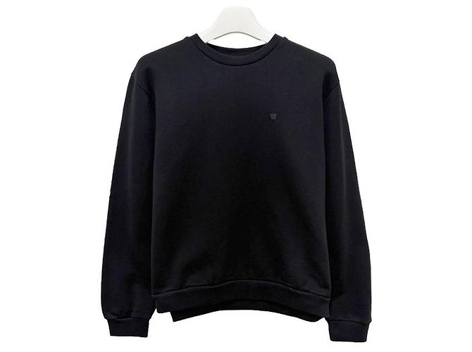 Acne Moletom de algodão orgânico com logo Face Preto