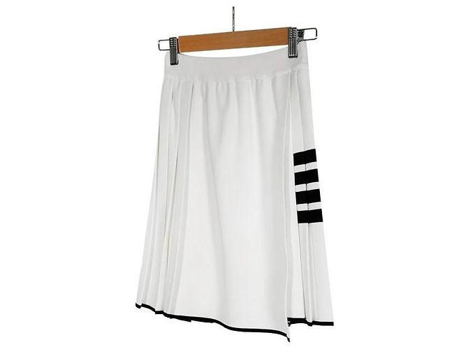 Falda mini plisada Milano Stitch para mujer Thom Browne blanca Blanco