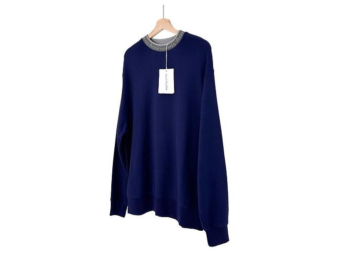 Oversized Sweatshirt mit Ton Full Neck Logo für Herren von Acne Studios - Marineblau
