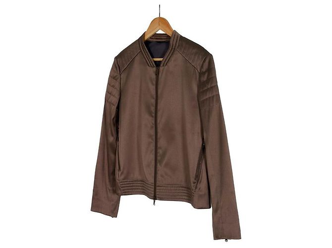 Giacca Bomber in Seta con Yoke Brunello Cucinelli per Donna Marrone