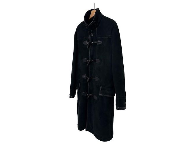 Tom Ford Duffle Mustard Long Coat Black