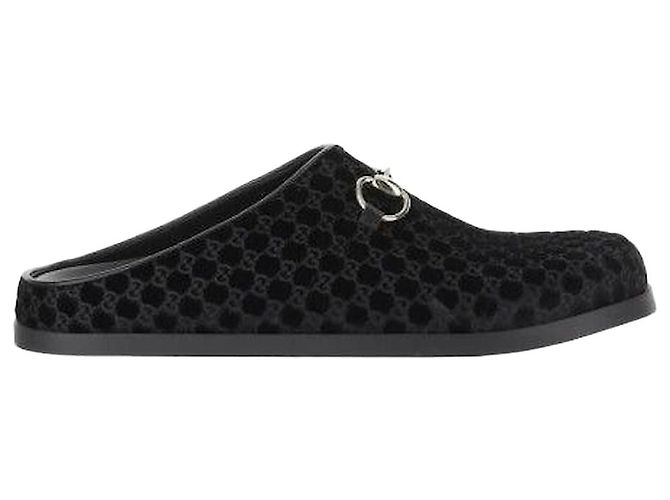 Gucci Monogramm-Slipper Schwarz