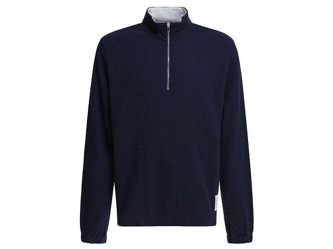 Thom Browne Classic Jersey Half-Zip Pullover Blue 