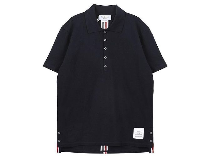 Thom Browne Polo de manga corta a rayas de corte relajado