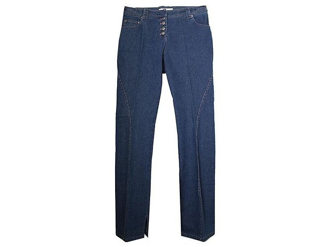 Dior Calça de denim rosa com costura