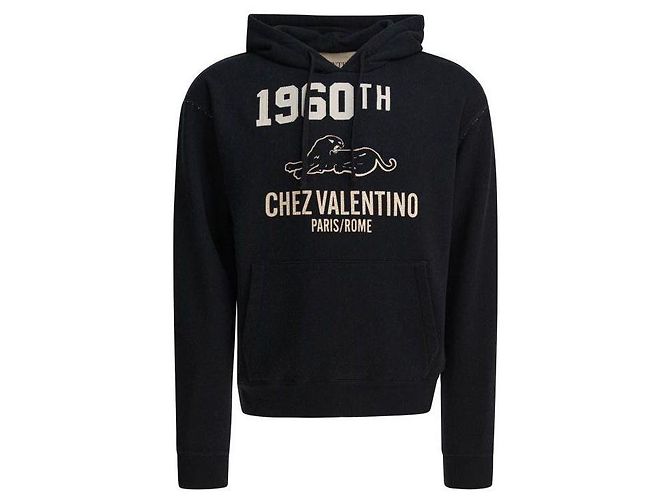 Valentino Sweat à capuche avec imprimé logo Noir
