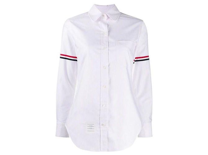 Thom Browne Bracciale rotondo Oxford a righe classiche Rosa