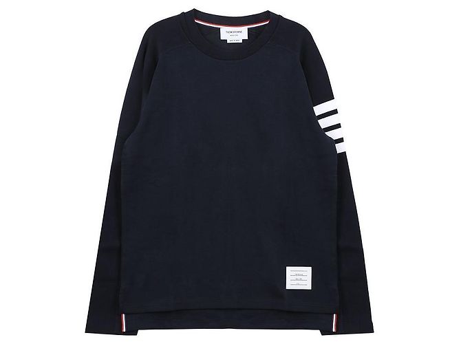 Thom Browne Bar Baumwoll-T-Shirt Blau