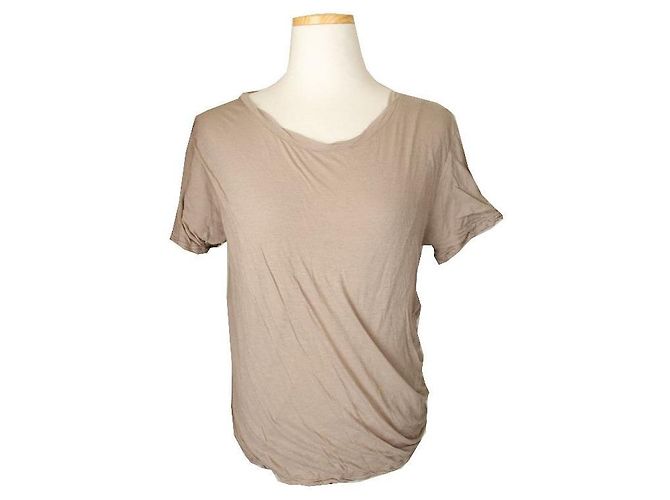 Marni Beige gerafftes Baumwolloberteil Rot 