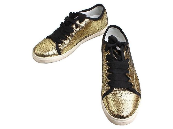 Lanvin Metallic Gold Sneakers Golden