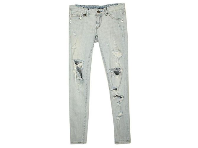 Armani Exchange White Stud Denim Pants