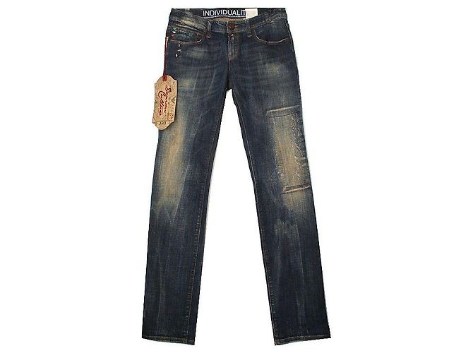Armani Jeans Blaue beschädigte Waschjeans