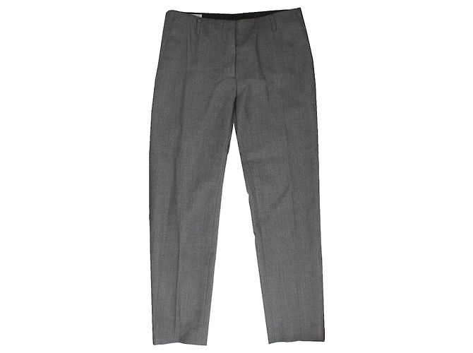 Dries Van Noten Gray Wool Wide Pants Brown