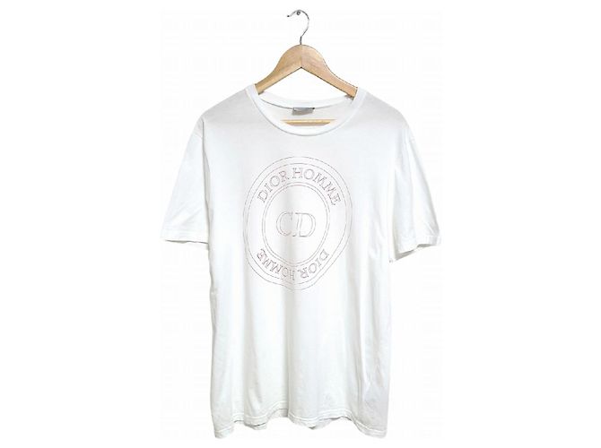 Dior Kurzarm-T-Shirt mit Rundlogo Weiß