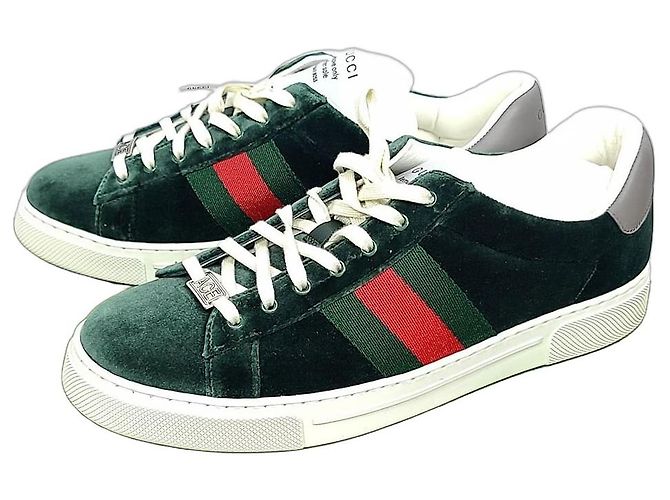 Gucci Baskets Velvet Ace Vert
