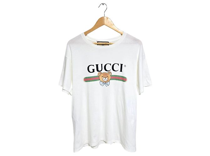 Gucci Kurzarm-T-Shirt mit Kai Belt-Logo XJDJH Weiß