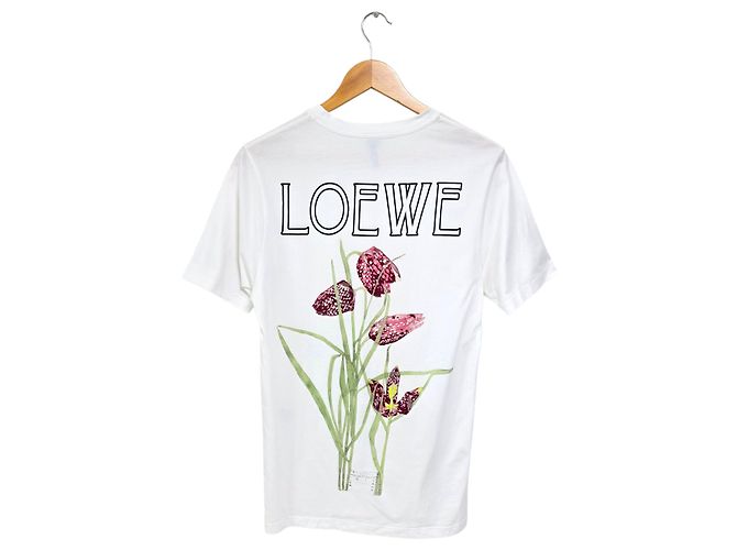 Loewe Botanical Logo Back Short Sleeve T-Shirt White