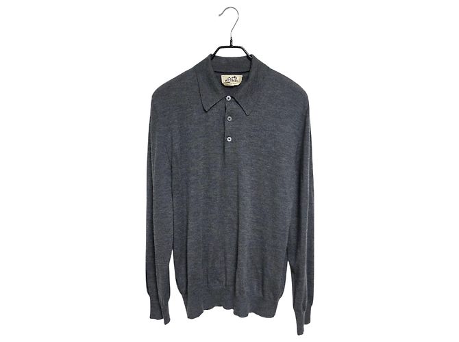 Hermès Suéter com gola de cashmere Logo Marrom