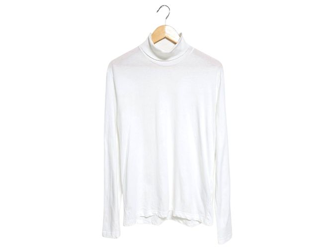 Prada Langarm-T-Shirt mit Rollkragen Weiß
