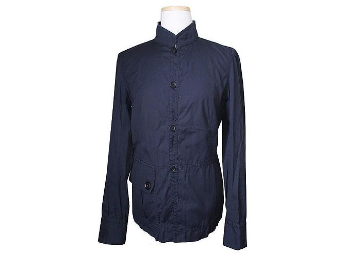 Prada Standing Collar Navy Jacket Blue