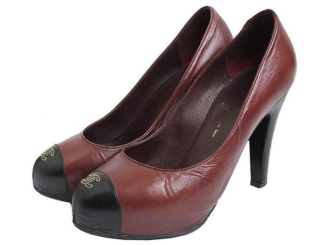 Chanel Brown CC Logo Pumps