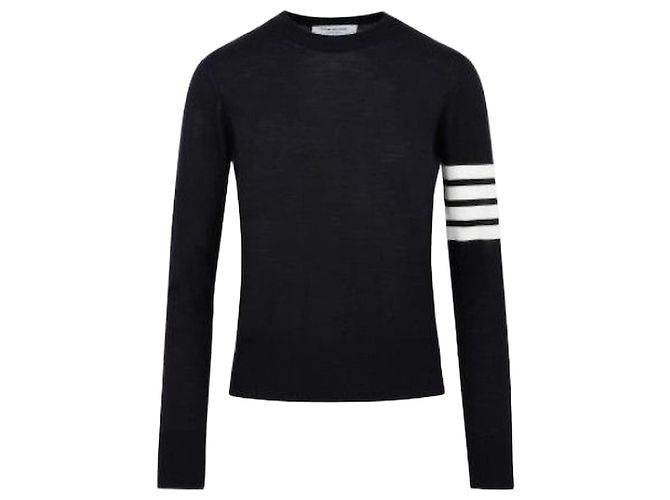 Thom Browne Lässiger Strickpullover aus Wolle Blau 